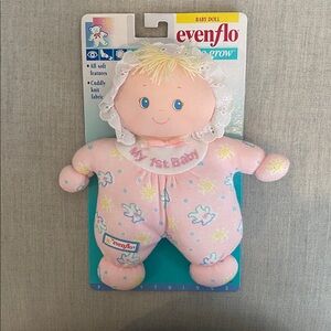 NEW NWT Evenflo Baby Doll Plush - Pink "My 1st Baby" 75218